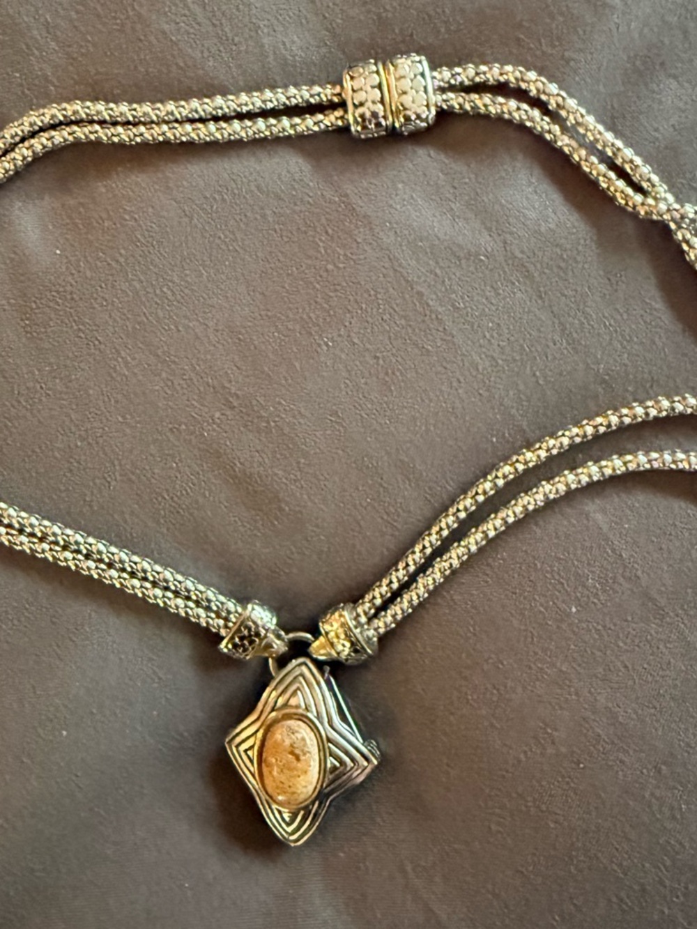 Beautiful popcorn chain/pendant silver necklace